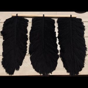 Macrame feather wall decor